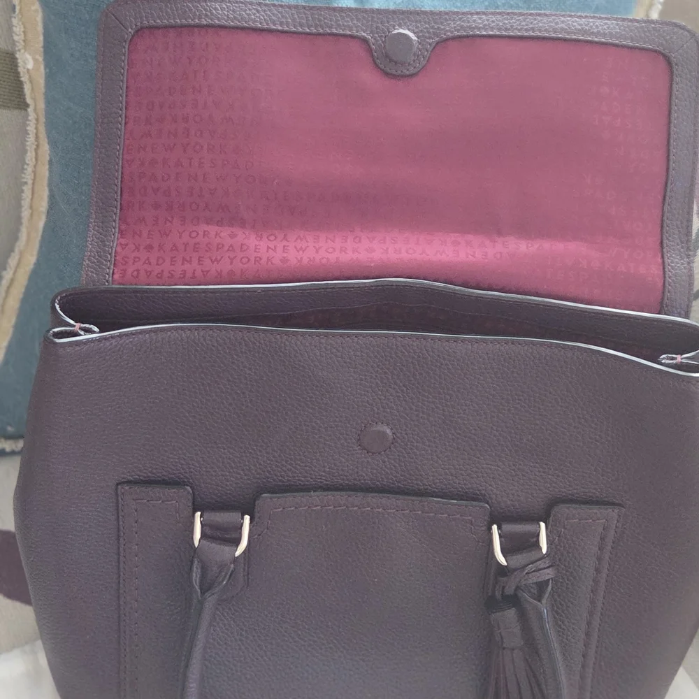 Kate Spade Plum Leather Handbag - Picture 3 of 11